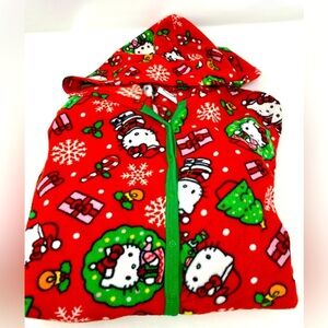Women’s Hello Kitty Holiday Hooded Footed Onesie Size Small